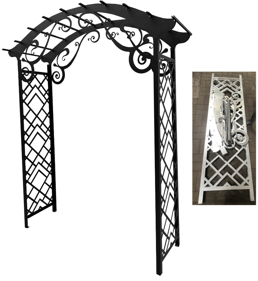 Collapsible galvanized garden arch