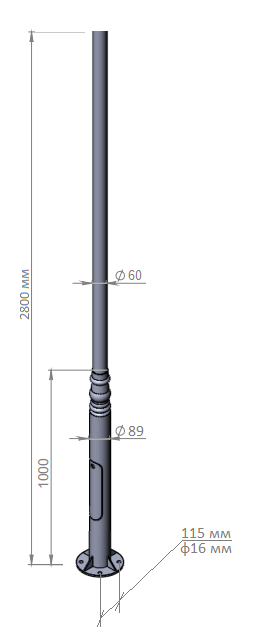 Опора 2.8 м 79.001.28 (ковка)