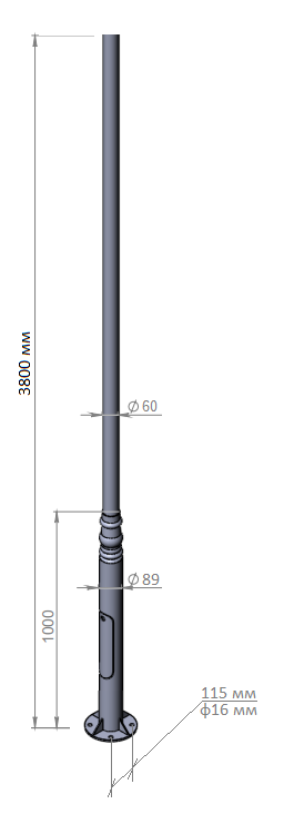 Опора 3.8 м 79.001.38 (ковка)