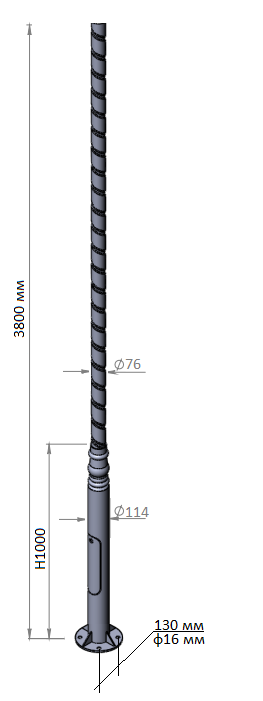 Опора 3.8 м 79.102.38 (ковка)