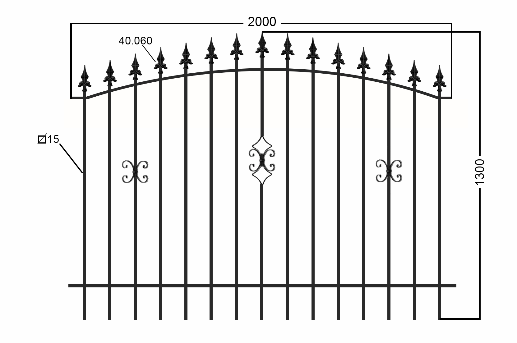 Секція Дельта (1300х2000) (ковка)