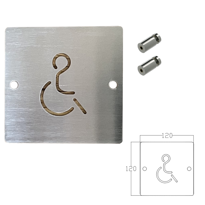 Вивіска з нержавіючої сталі ＂Вбиральня для фізично обмеженних осіб＂