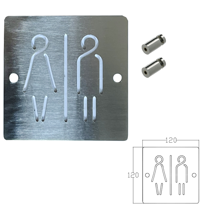 Вивіска з нержавіючої сталі ＂Вбиральня＂