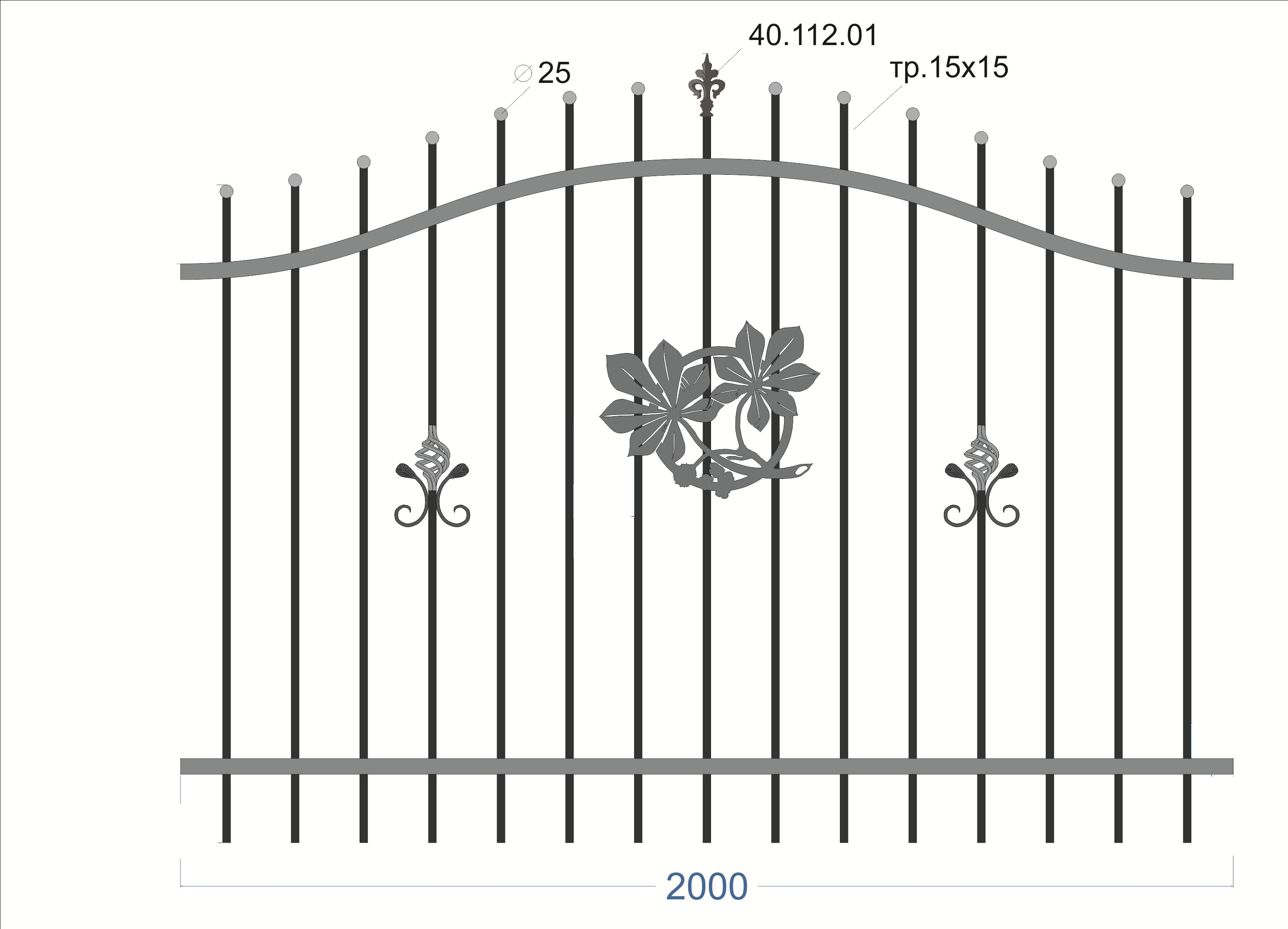 Секція Каштан (1300х2000) (ковка)