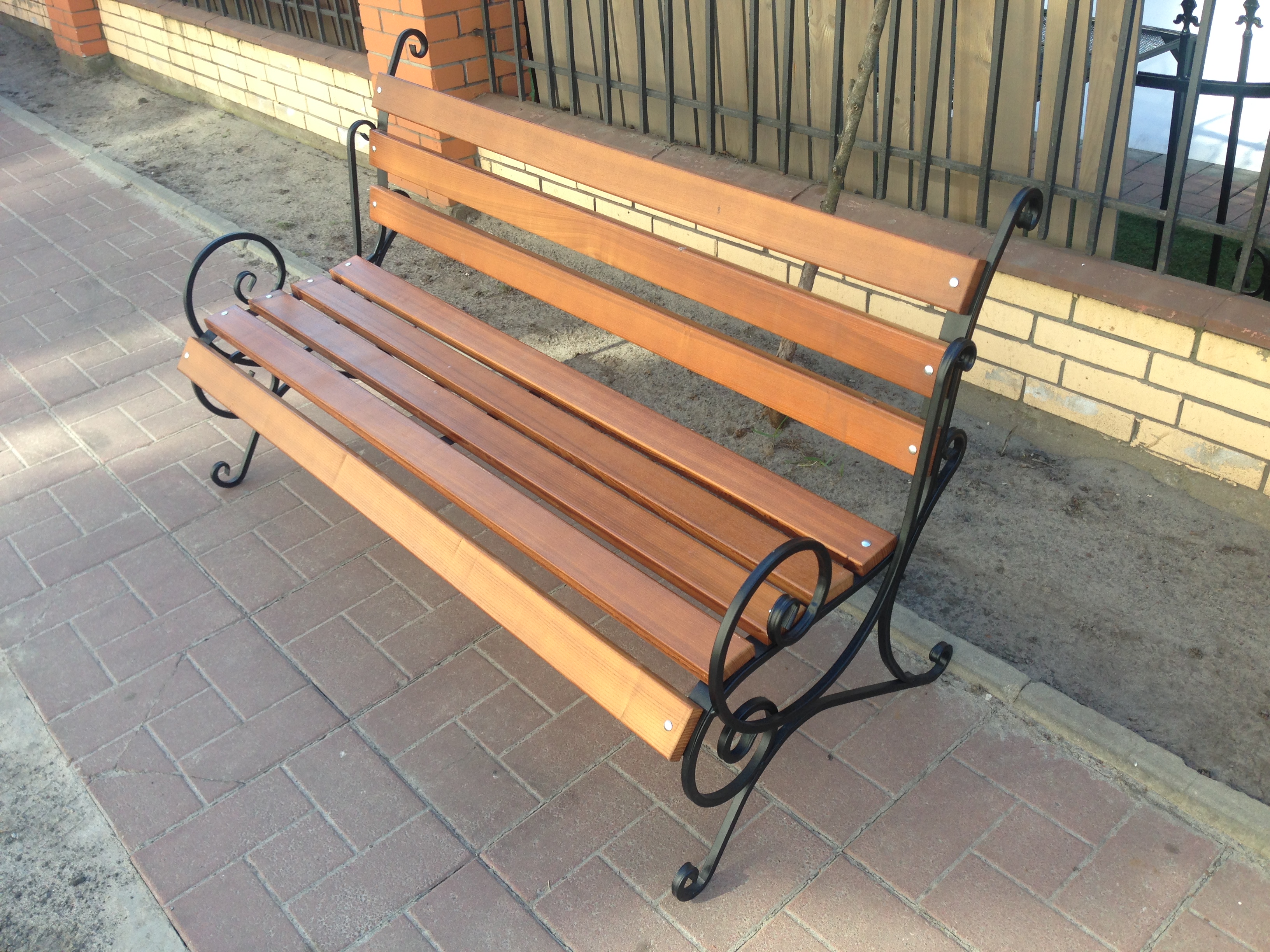 Лавка L1500 (труба проф. 15х15) (ковка)